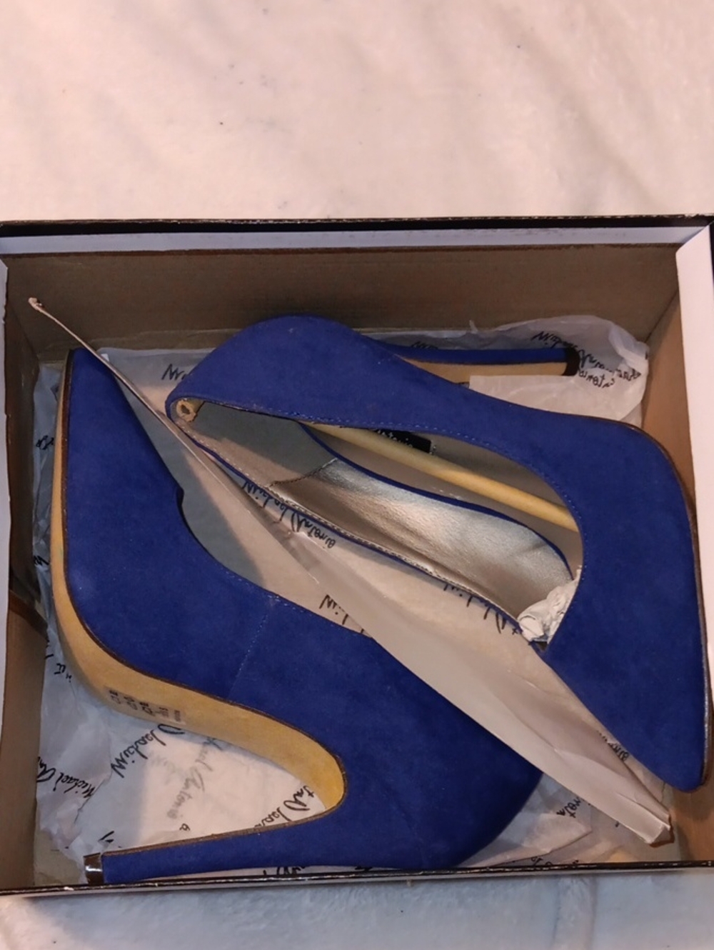 Royal Blue Suede Pointed Toe Stiletto Pumps